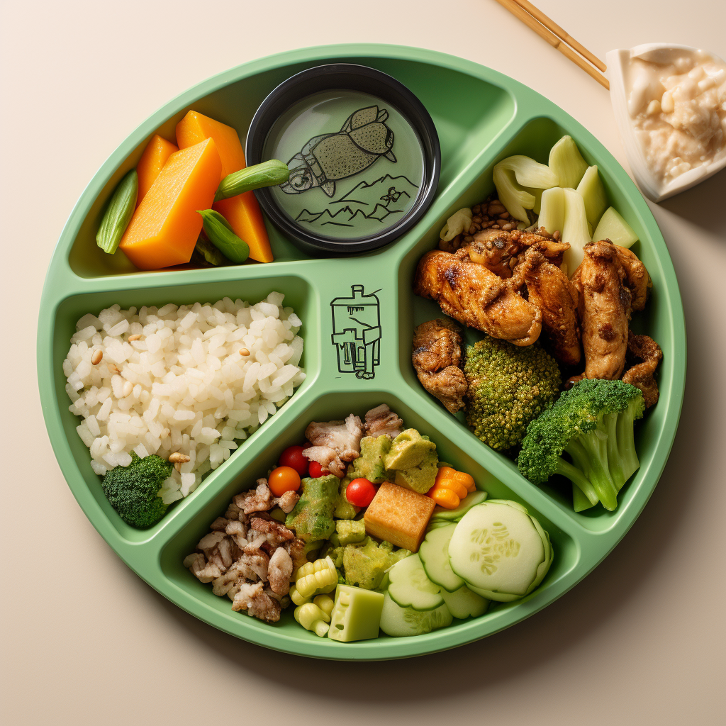 Green hexagon kids meal packaging