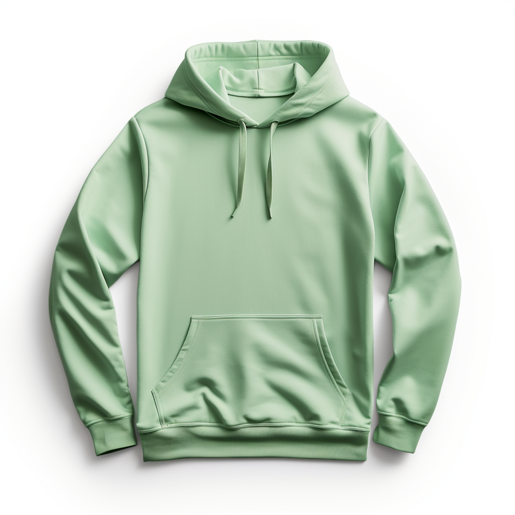 Realistic Green Hoodie on White Background