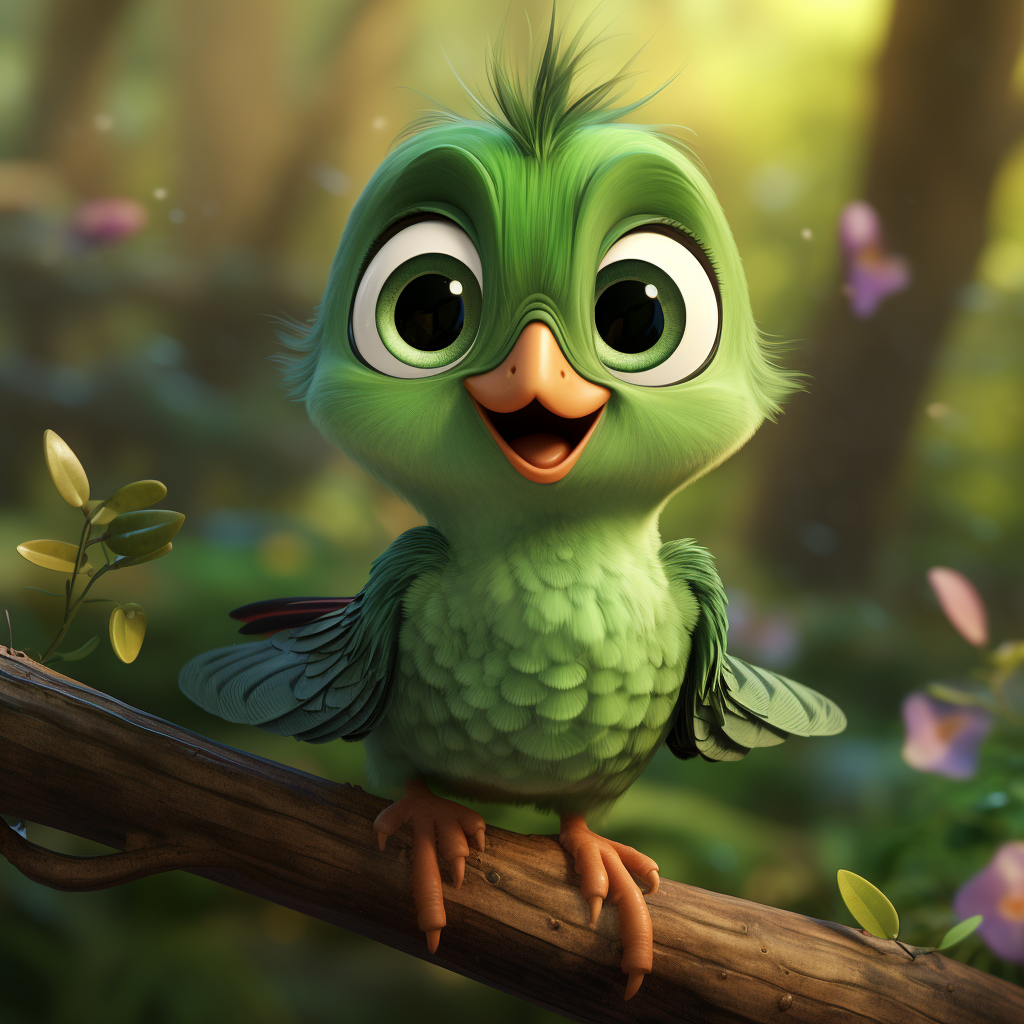 Green hummingbird from Pixar