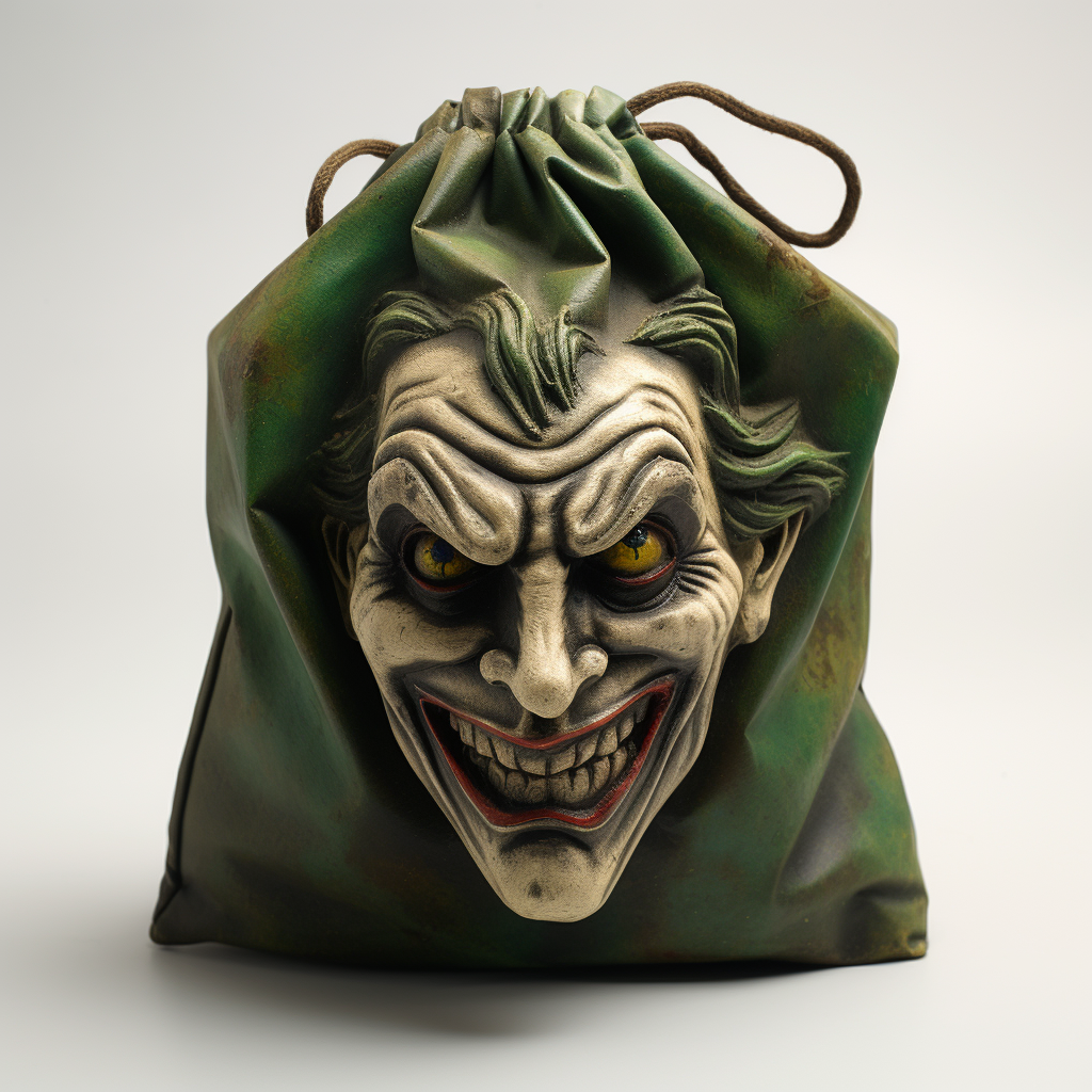 Vibrant green bag with Joker face