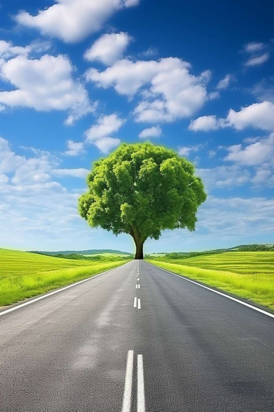 Peaceful road through beautiful landscape