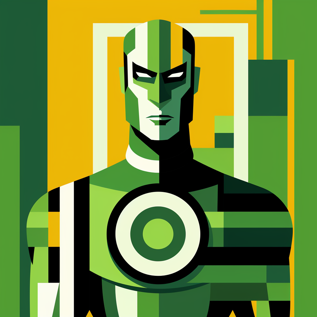 Unique Green Lantern artwork in De Stijl style