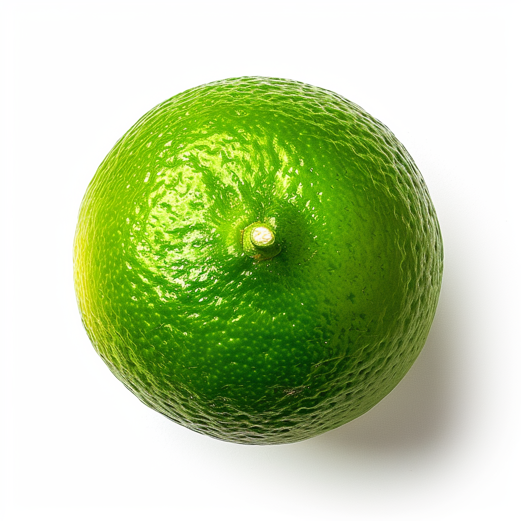 Green Lemon White Background