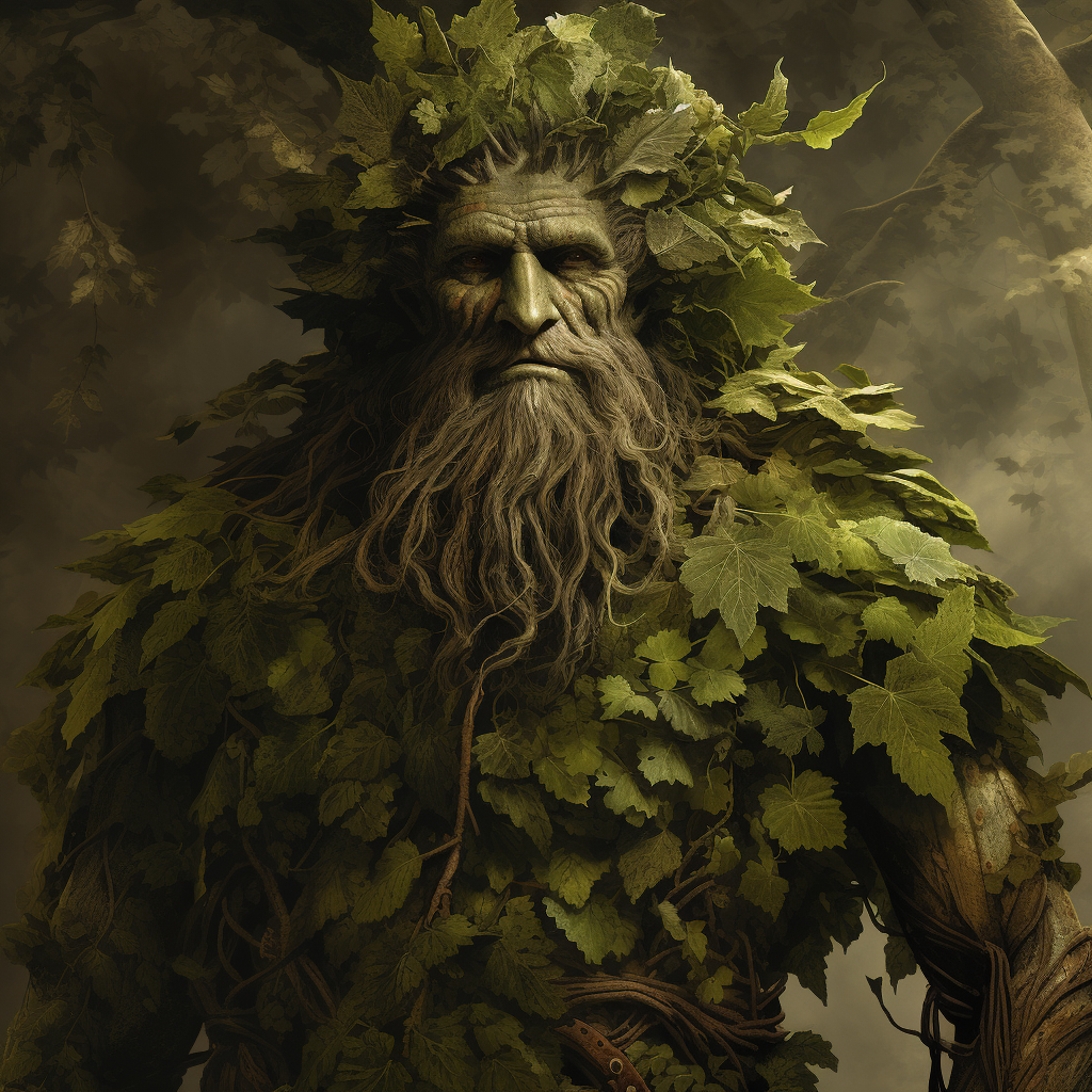 Hyperrealistic illustration of the Green Man