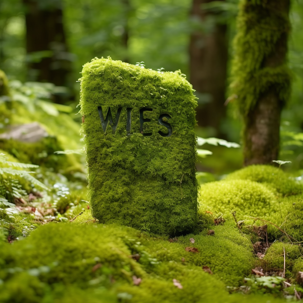 Sign for Wellness Area on Green Moss