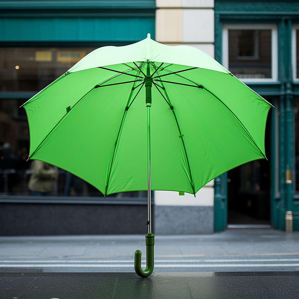 Stylish green neon umbrella