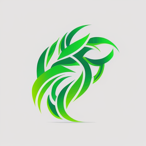 Green organic shape braid logo design