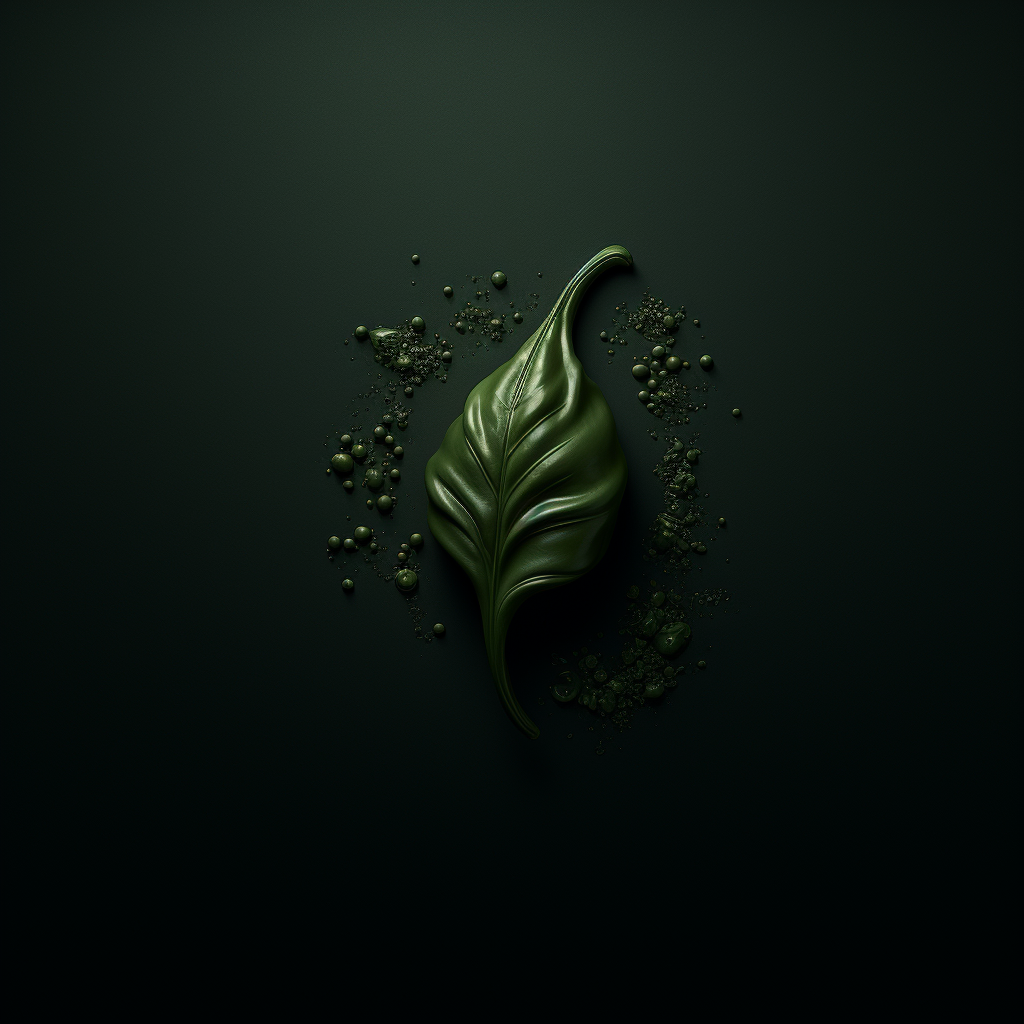 Minimalist green pepper in conceptual style