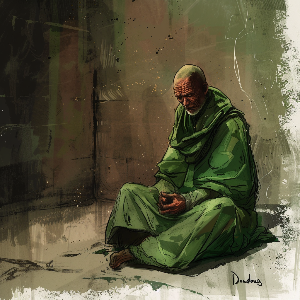 Green Robed Monk Sitting Doug TV Show