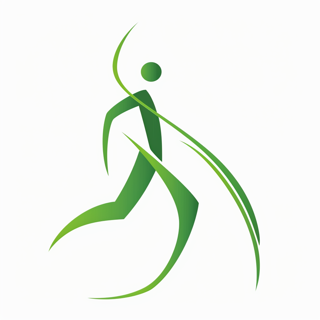 Simple green running man icon