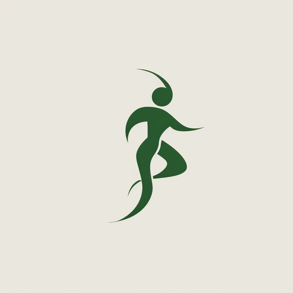 minimal green running man logo