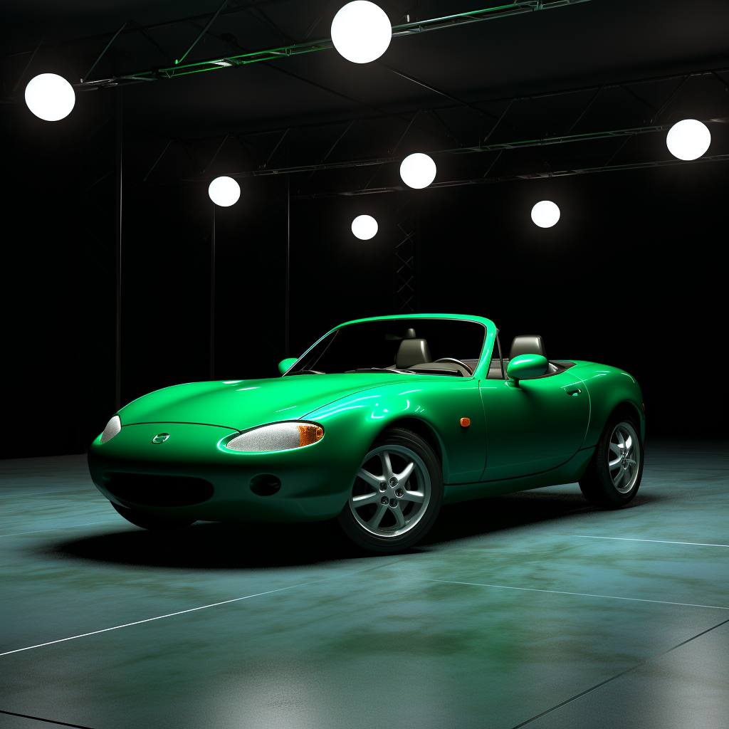 1999 Mazda Miata on green screen