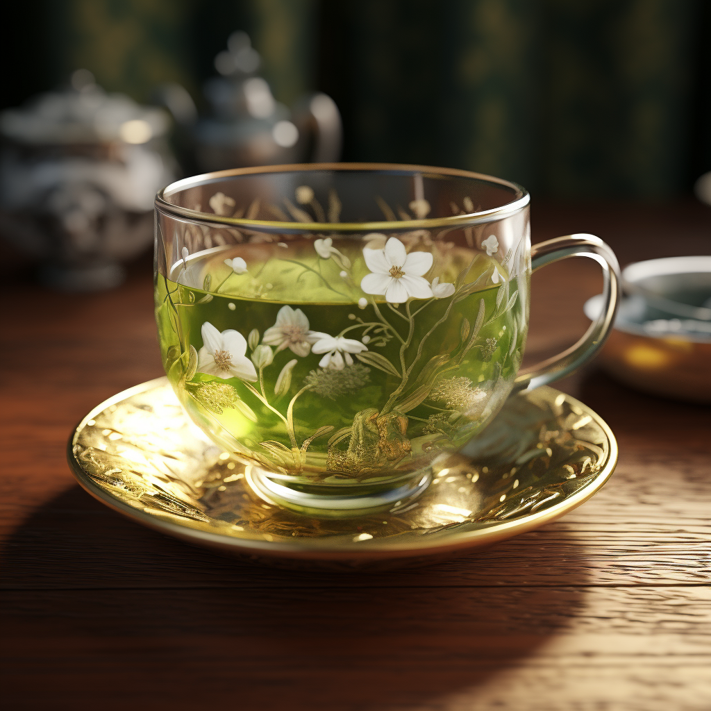 Refreshing cup of green tea