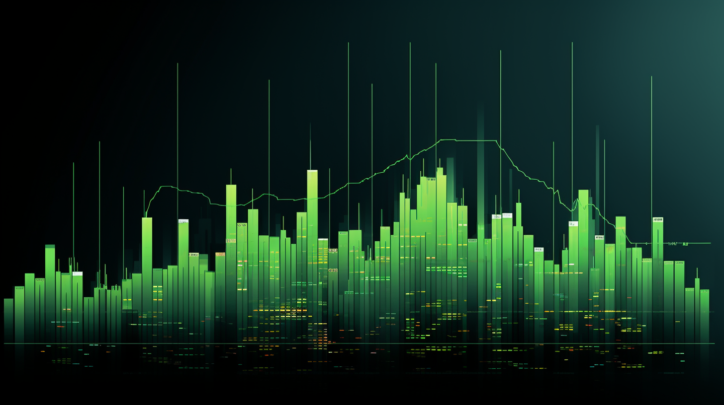 Green Upside Chart Stock Market GTA Style Illustration