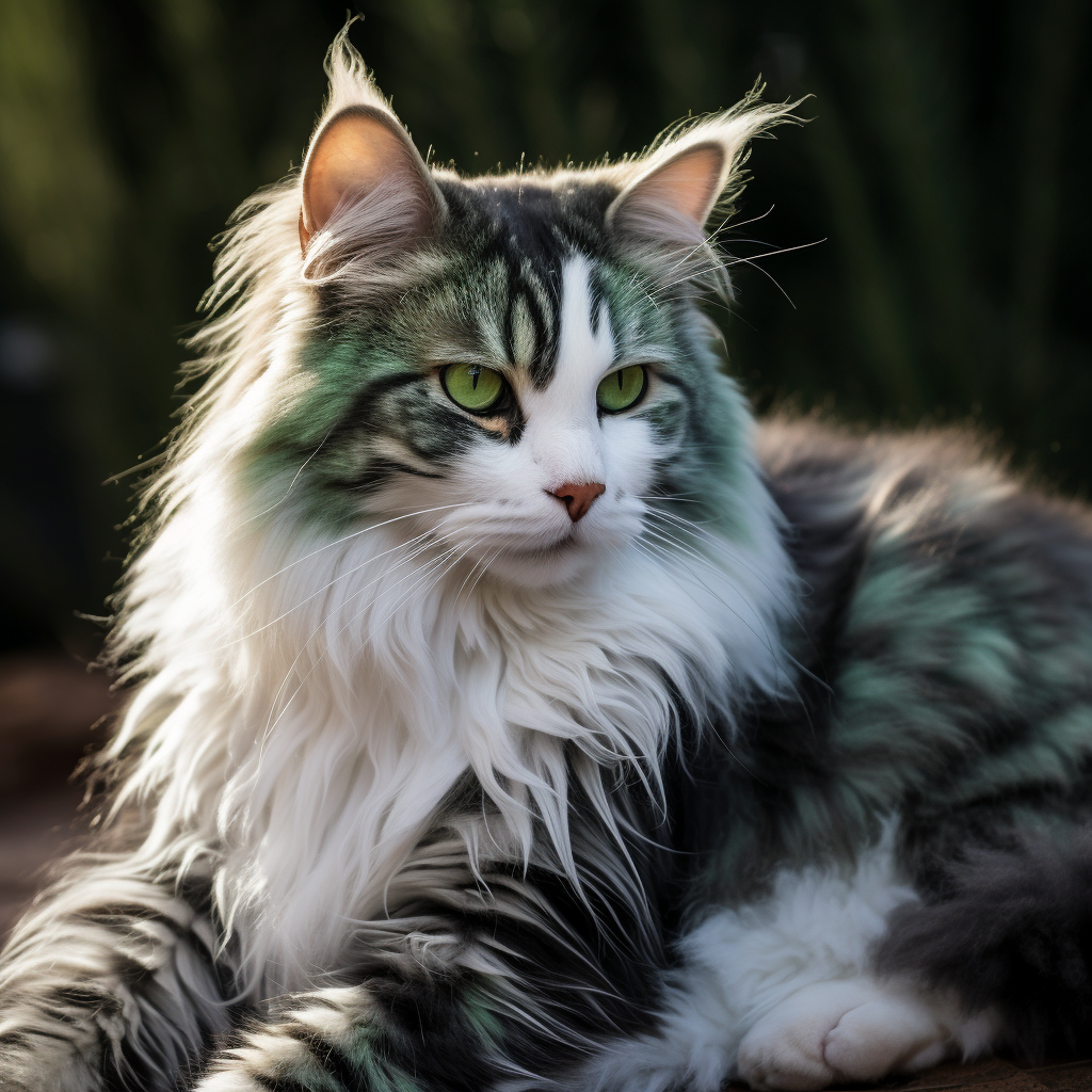 Adorable green and white tiger cat