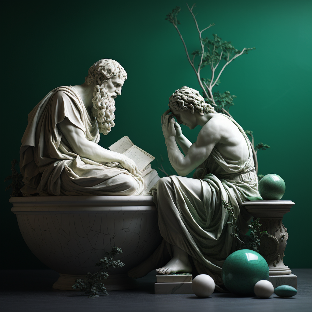 Green and white print poster exemplifying philosophy