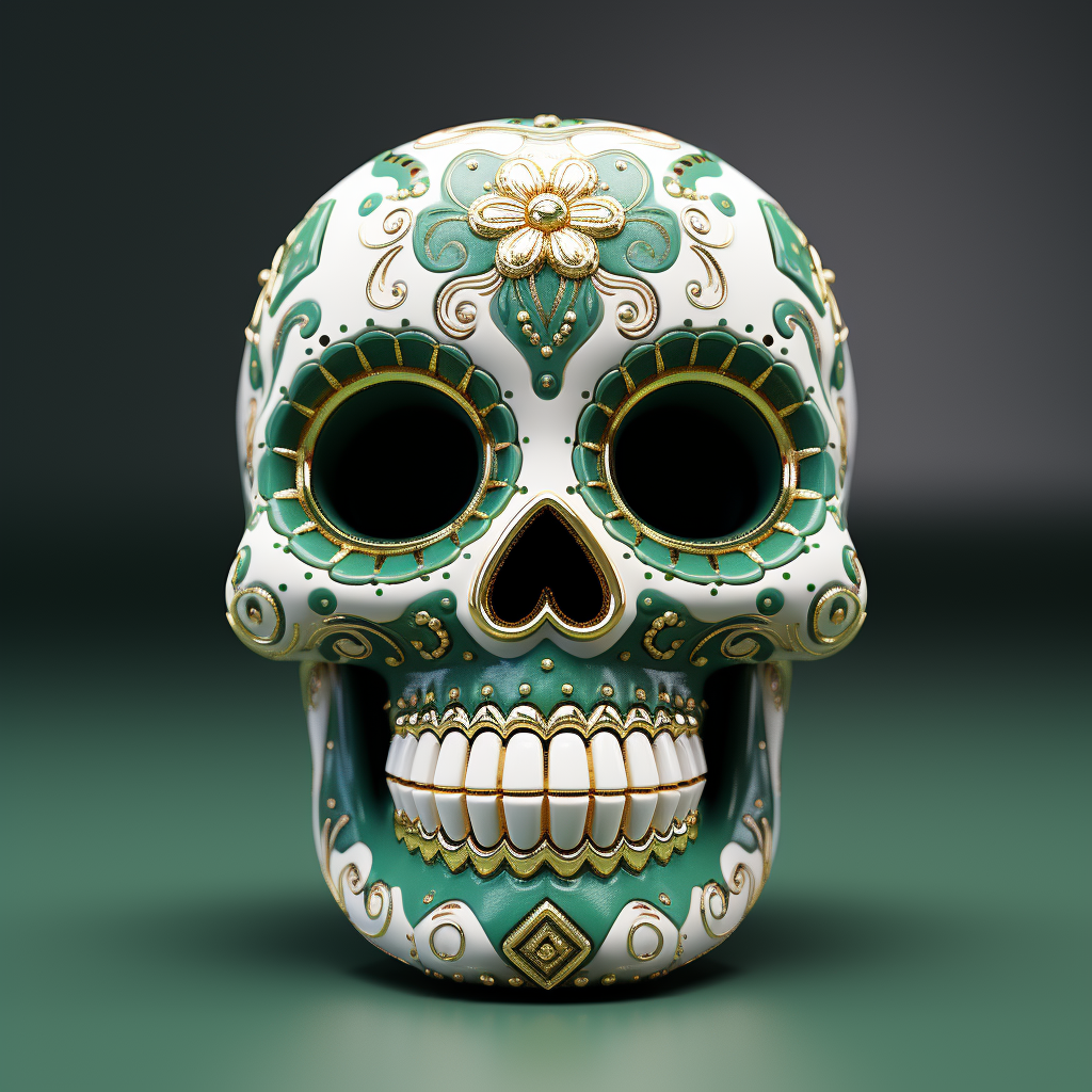 Colorful Sugar Skull with Blinged-out Teeth