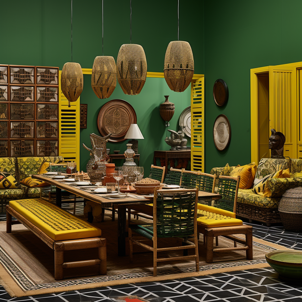 Green and Yellow Interior Design in Togo