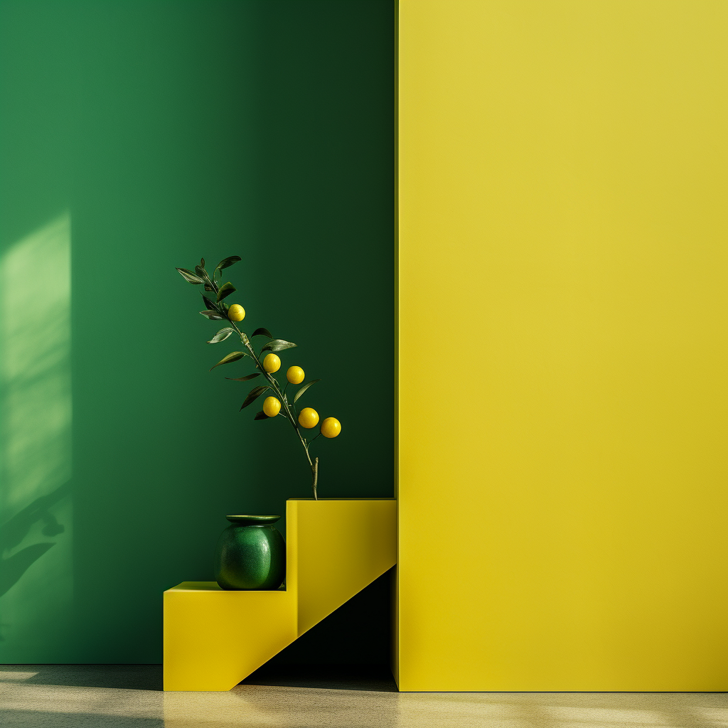 Green and yellow minimalistic design