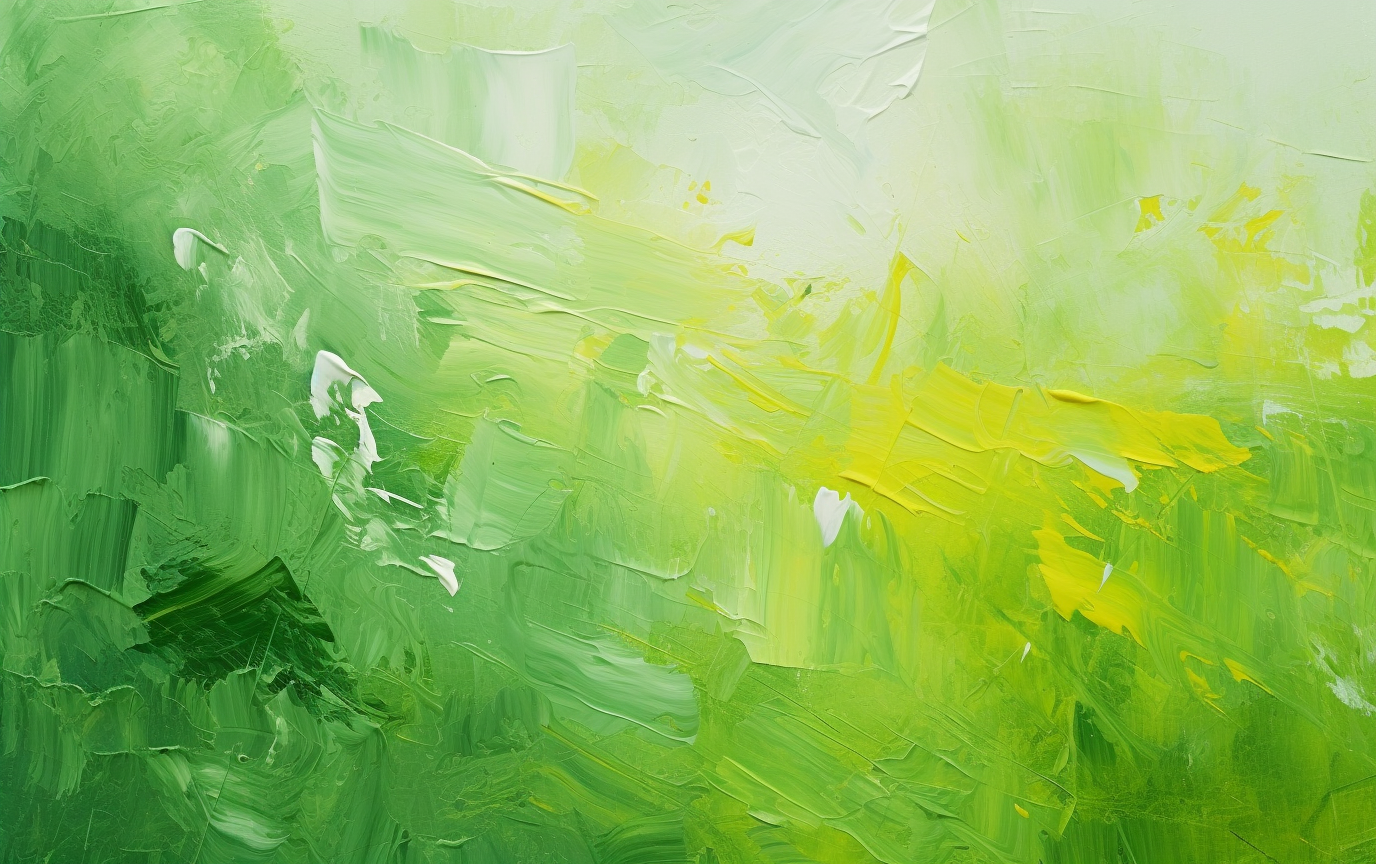 Vibrant green and yellow textured brushstrokes