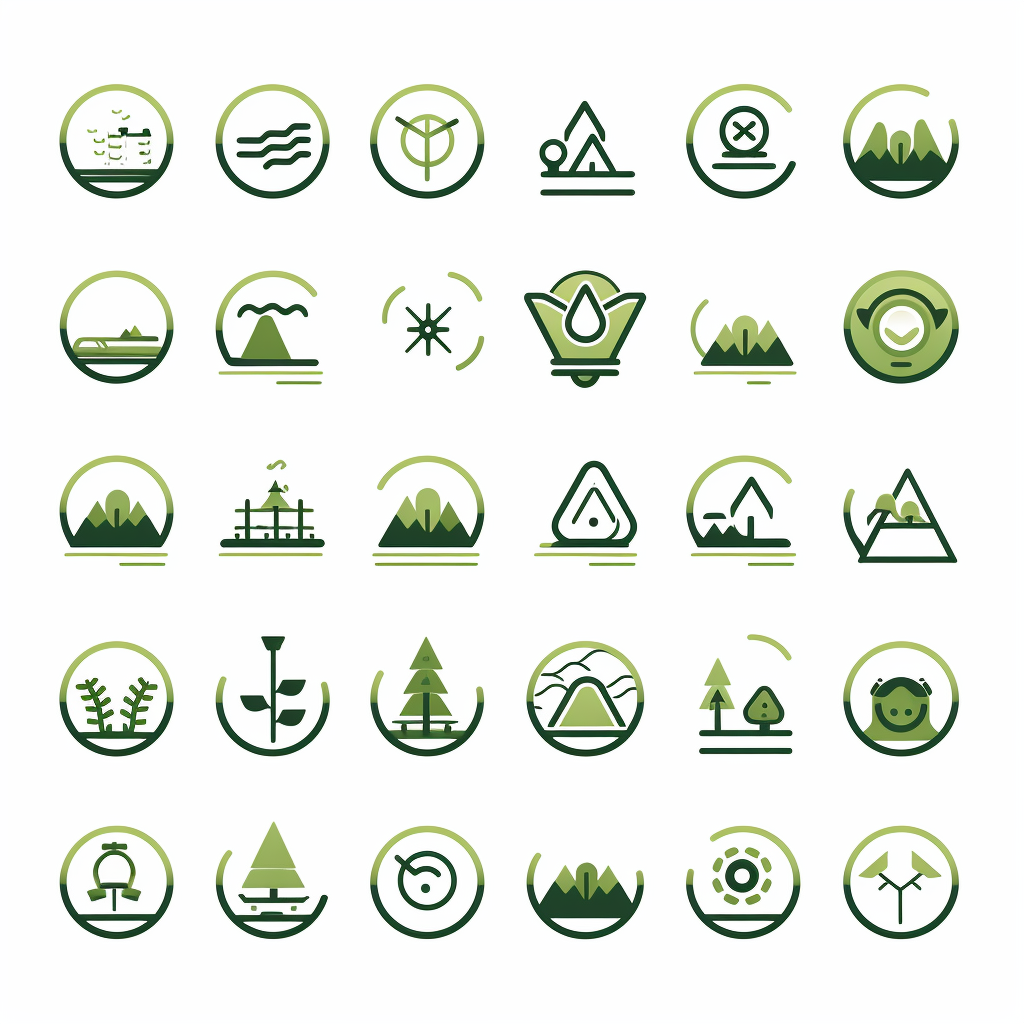 Eco icons on white background