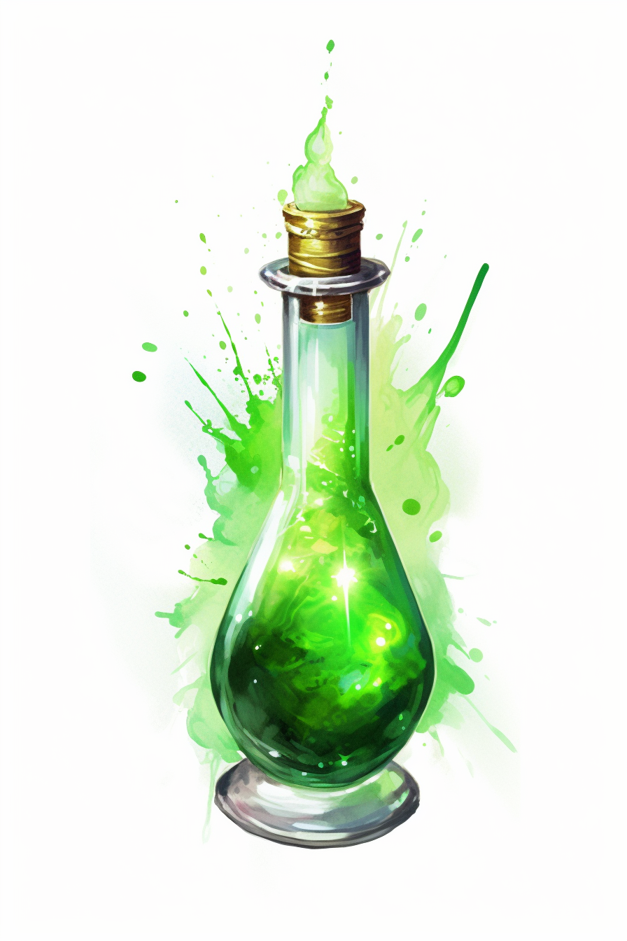 Green potion ampoule fantasy RPG item