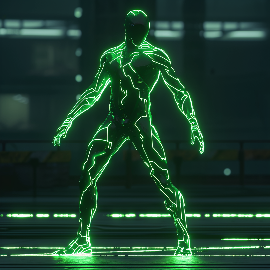 Green Radioactive Superhero Image