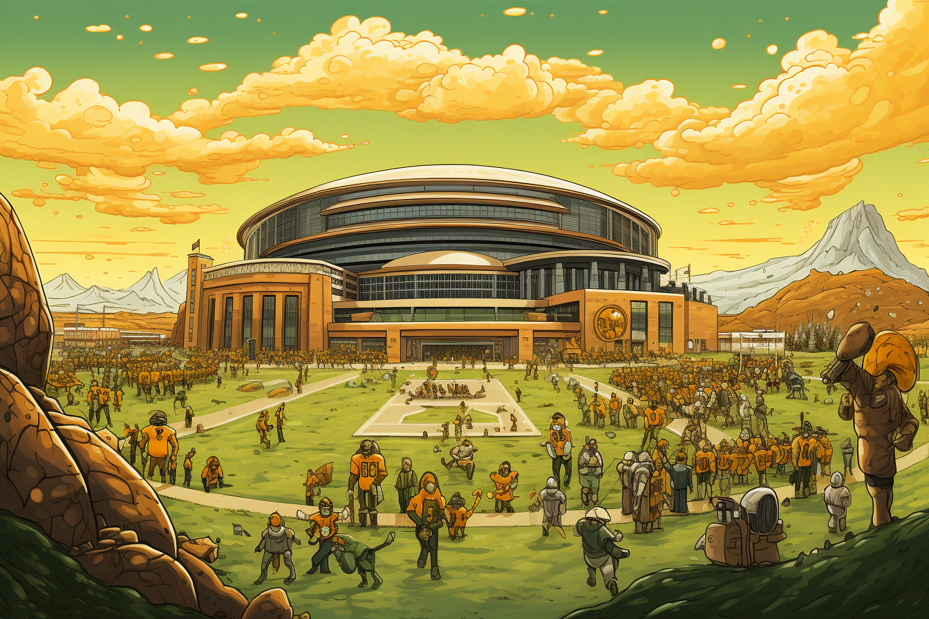 Postcard Illustration of Packers vs Broncos