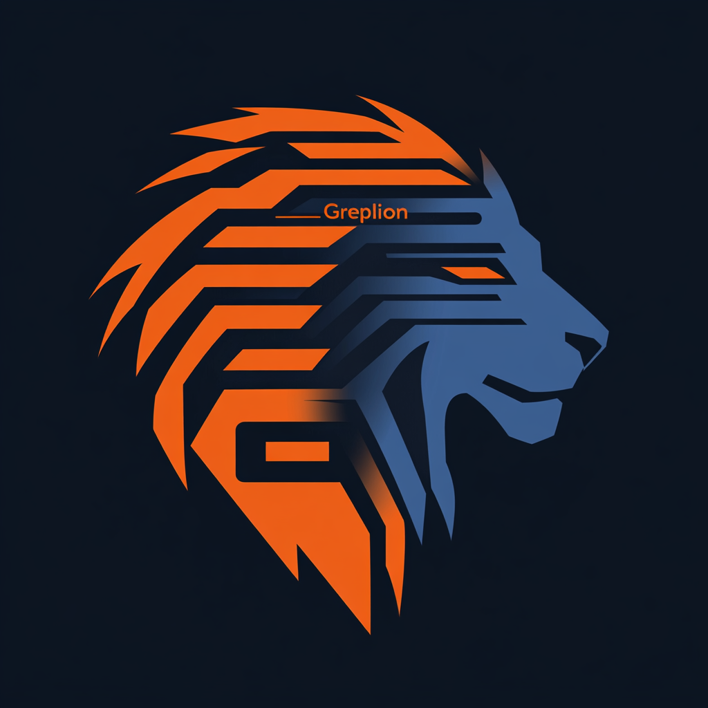 Lion head logo for Greplion