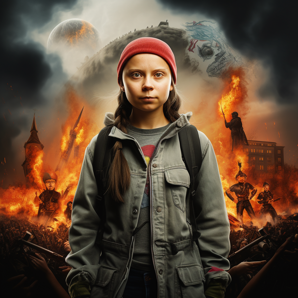 Young activist Greta Thunberg leading the New World Order