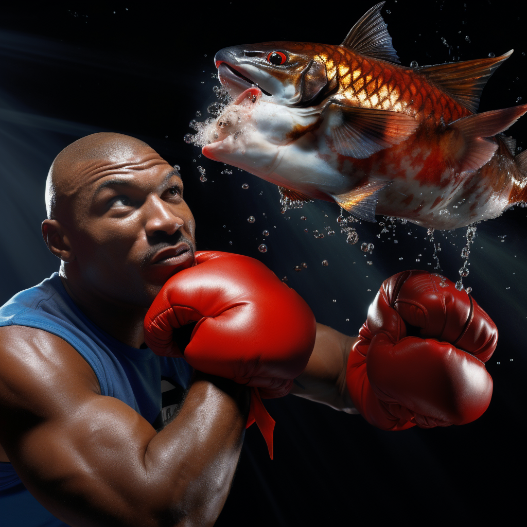 Greta Thungerb and Mike Tyson in a boxing match