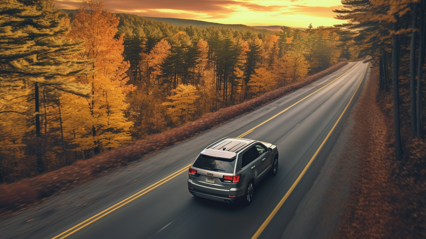 Jeep Grand Cherokee on Forest Road