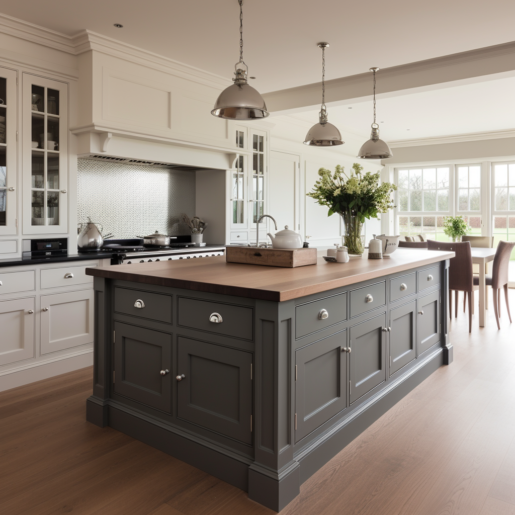 Grey Kitchen Island Dark Top