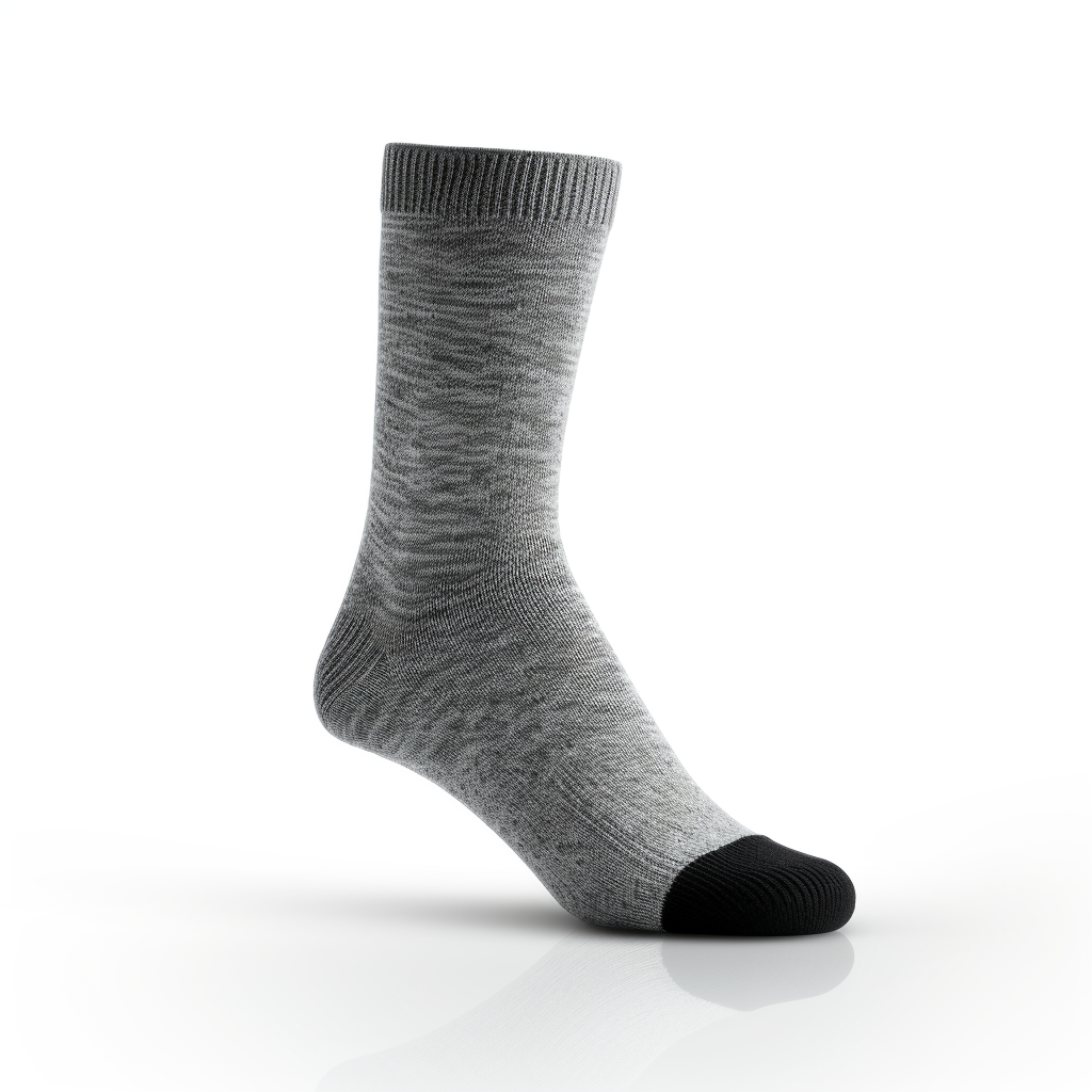 Grey Men's Business Sock on White Background