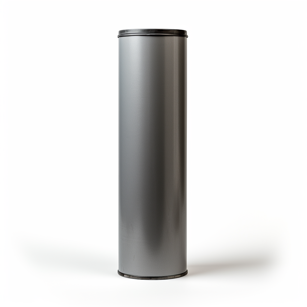 Grey metallic cardboard tube with lids