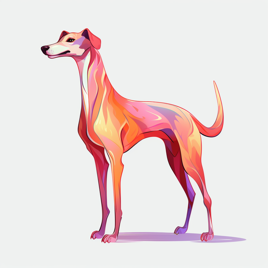 Side view of standing greyhound on pedestal