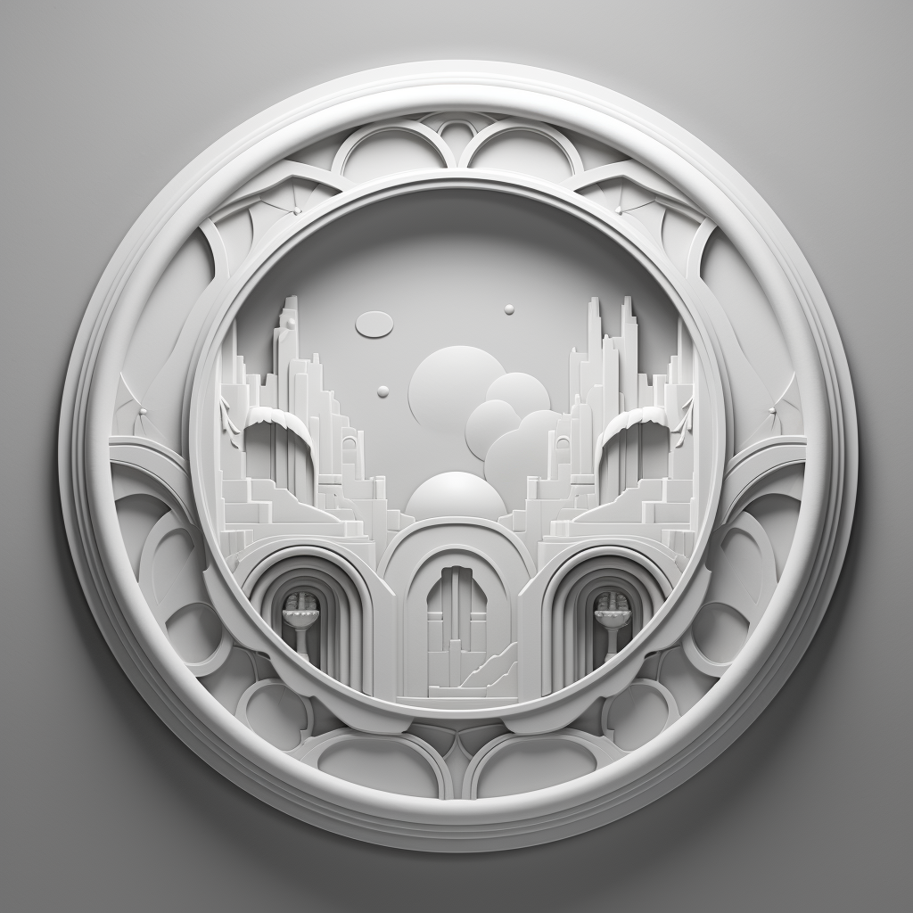 Empty oval domed plaque in greyscale depth