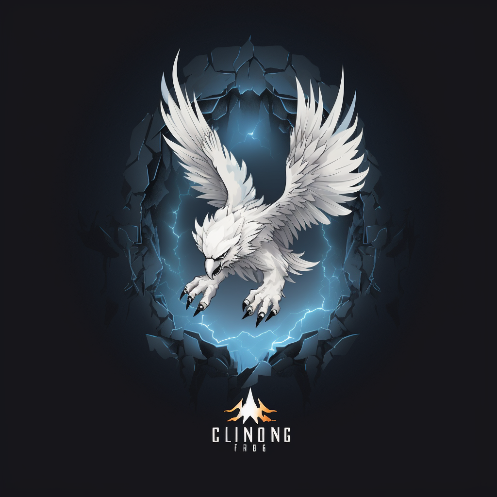 Realistic Griffin Climbing Out of Dark Hole Logo