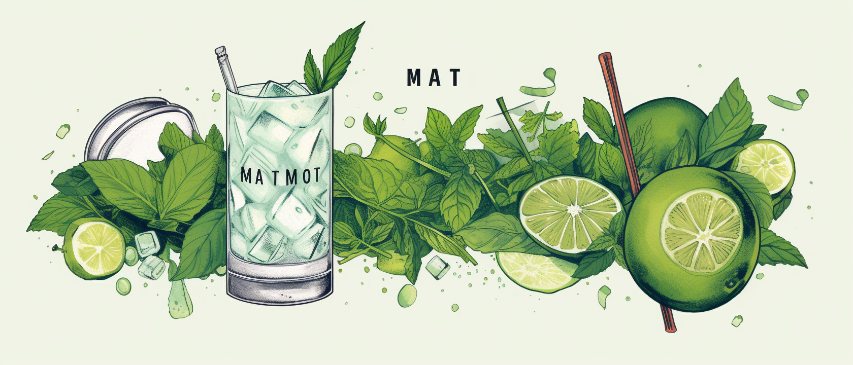 Mojito beercocktail label illustration