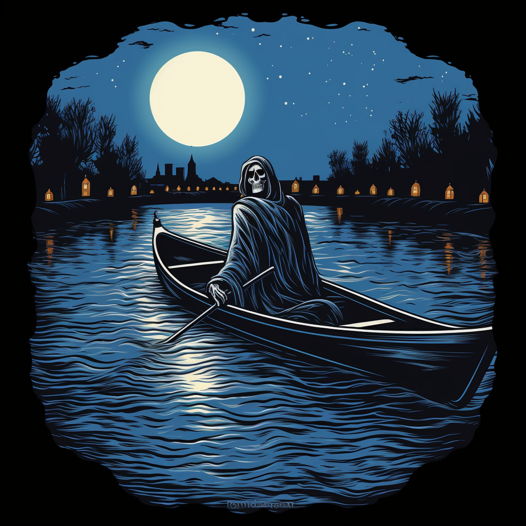 Cartoon Grim Reaper on Toledo Ottawa River