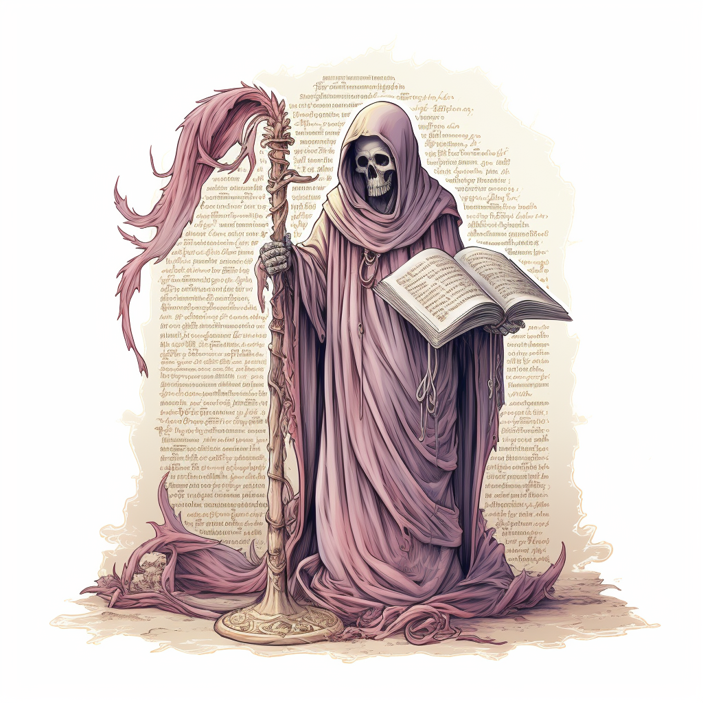 Grim Reaper Illustration Isolated Blank Page