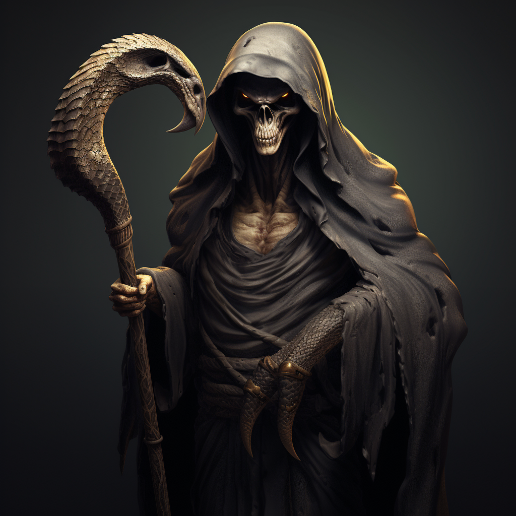 Dark and mysterious Grim Reaper with a Scythe