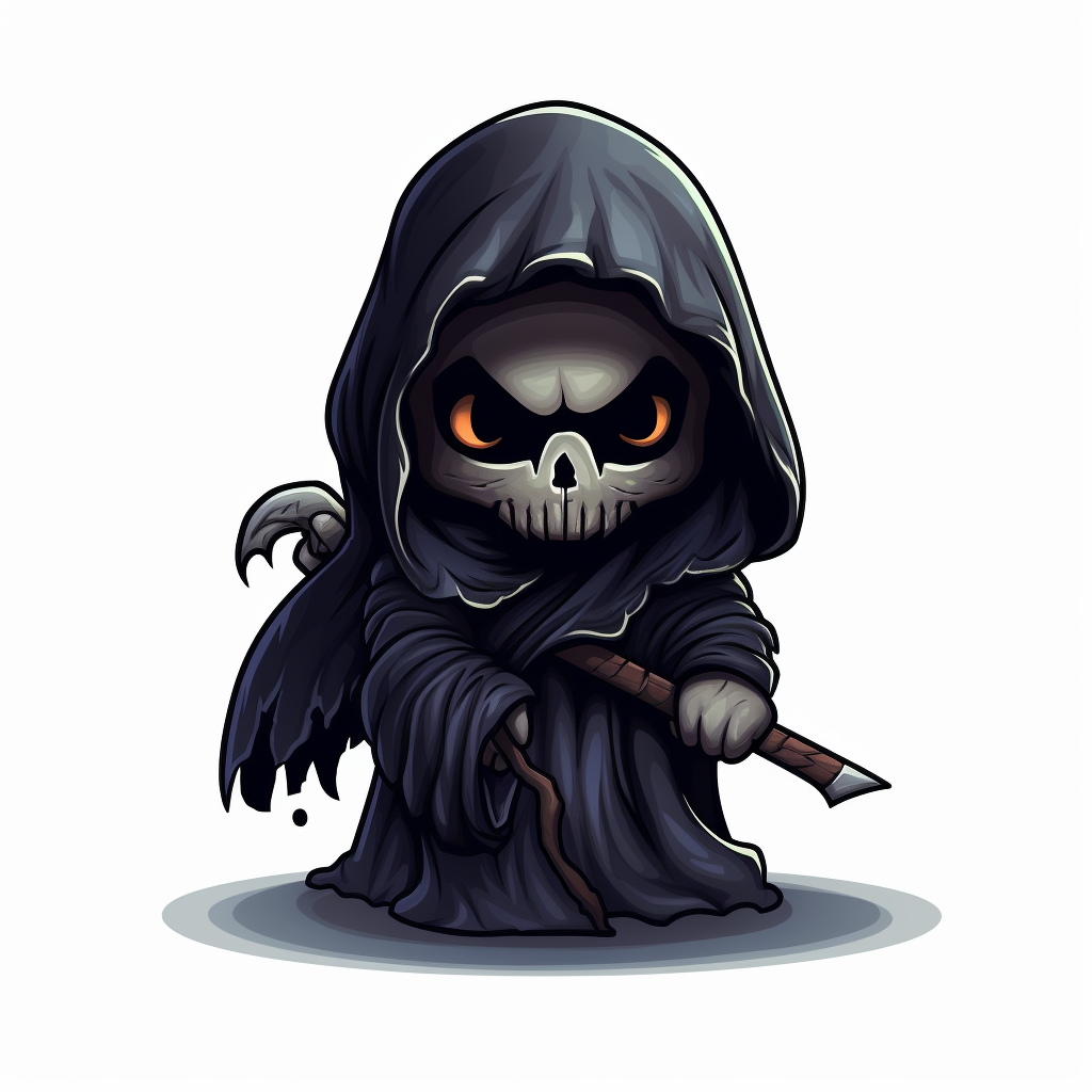 Sinister Grim Reaper Cartoon Illustration