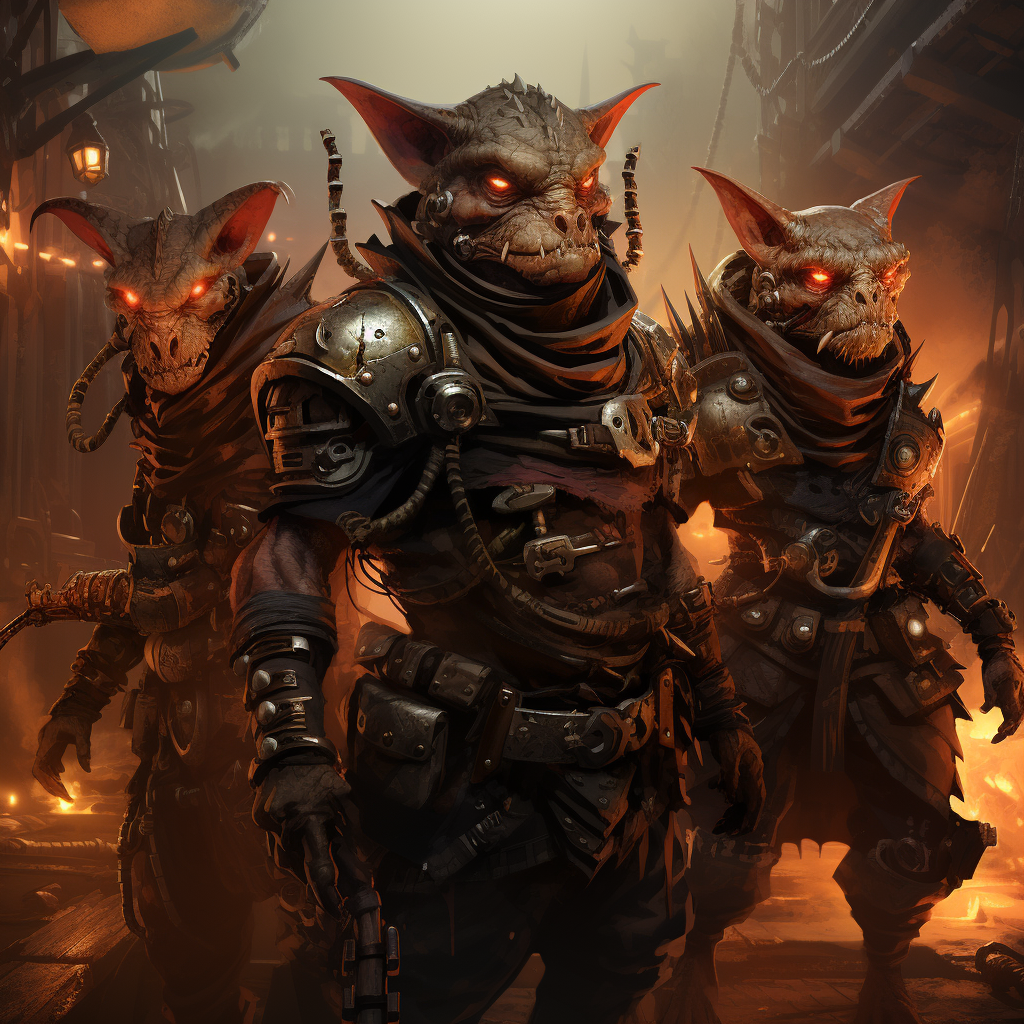 Enhanced Goblin Warp-grinders in Grimdark Aetherpunk