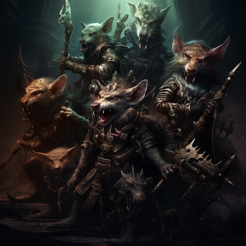 Vicious skaven assassins in high fantasy artwork