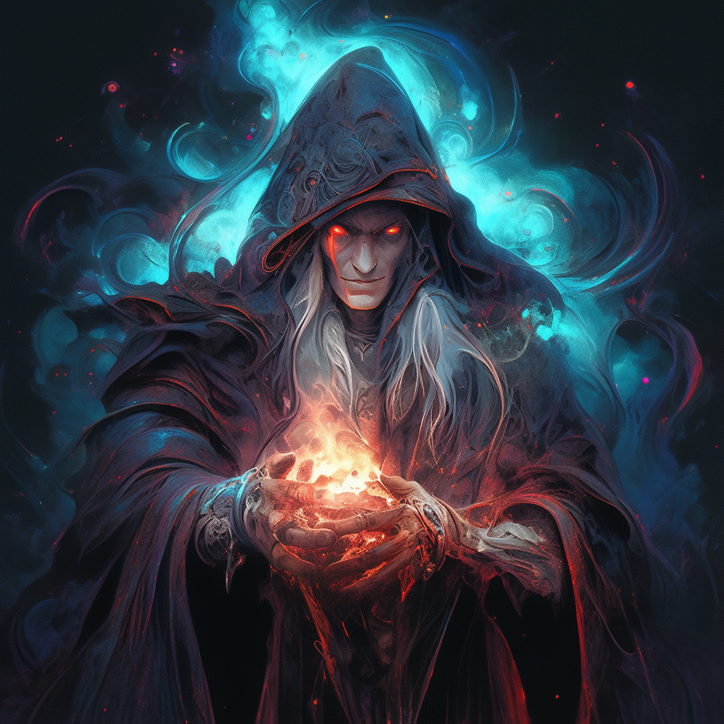 Mystic elf wizard casting offensive magic