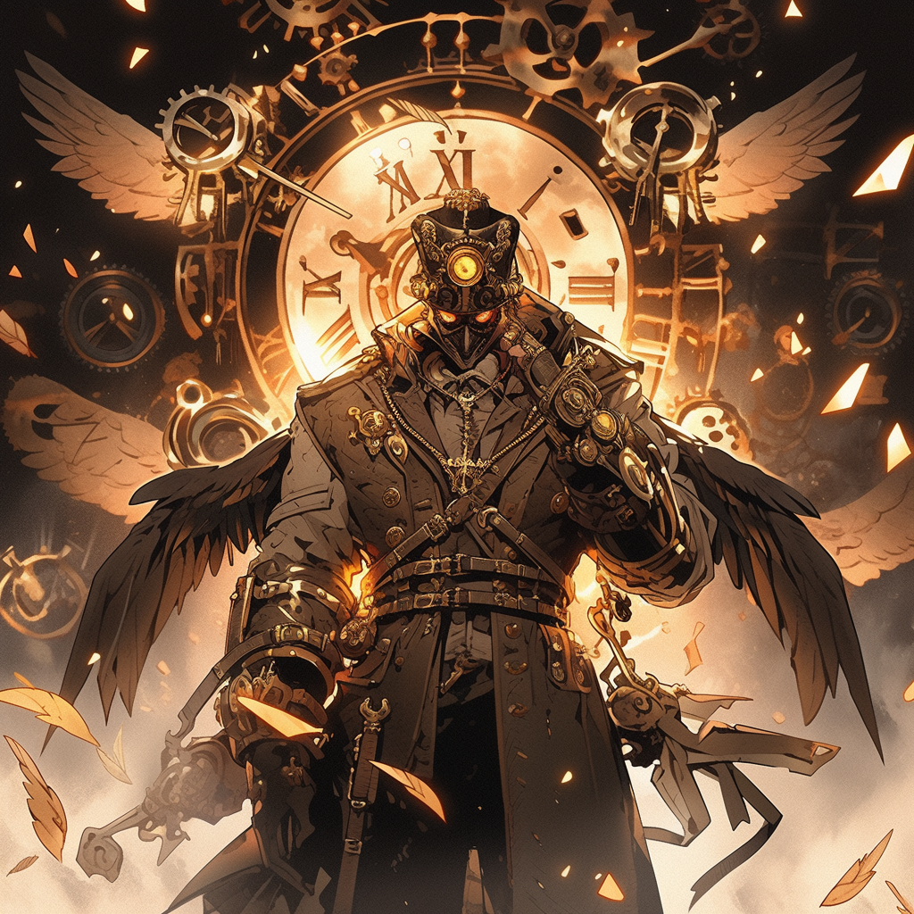 Detailed grimdark steampunk dungeons and dragons aven image