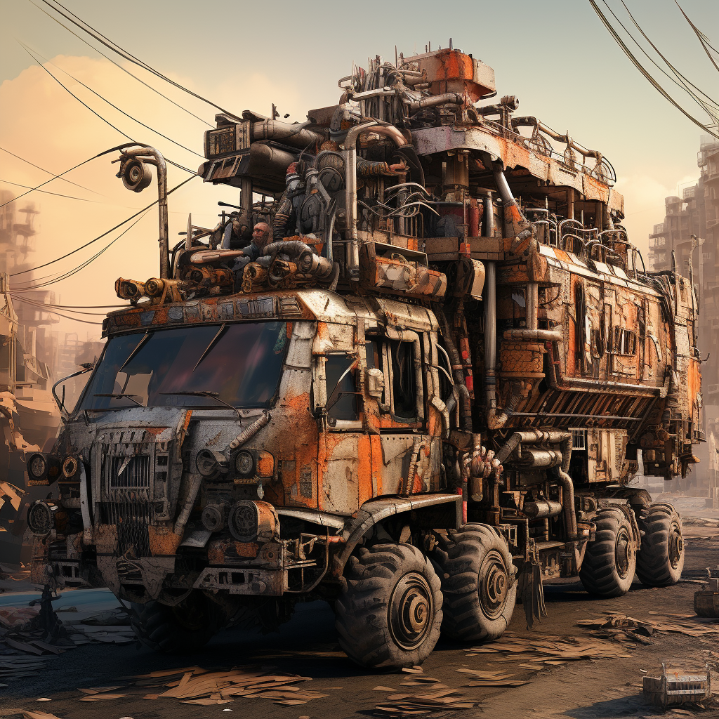 Grimdark Industrial Wasteland Truck