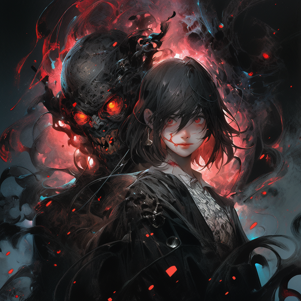 Beautiful girl possessed by a vengeful onryō  ?