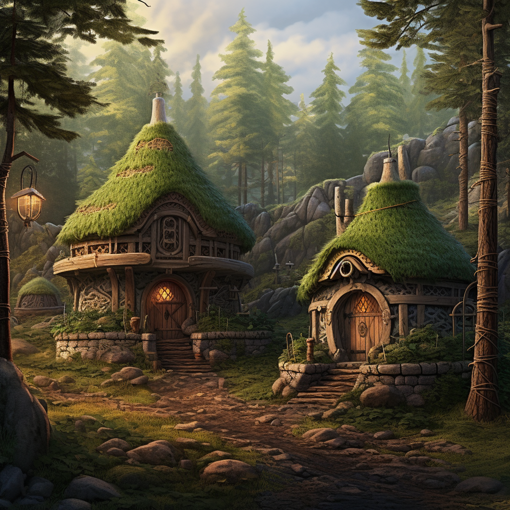 Mystic Medieval Fir Forest - Enchanting Dwarven Hut